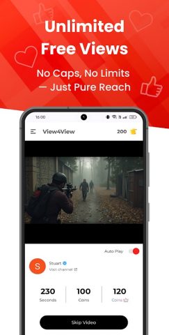 View4View: Video Views Booster для Android — скриншот 3