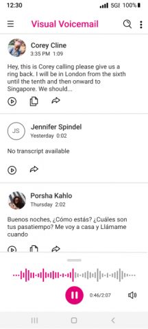 Visual Voicemail для Android — скриншот 2
