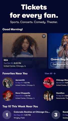 Vivid Seats | Event Tickets для Android — скриншот 1