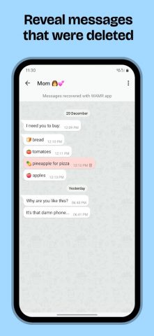 WAMR: Reveal deleted messages! для Android — скриншот 4