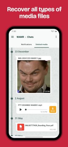 WAMR: Reveal deleted messages! для Android — скриншот 5