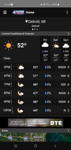 WDIV 4Warn Weather для Android — скриншот 1