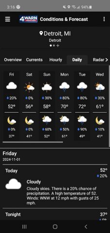 WDIV 4Warn Weather для Android — скриншот 5