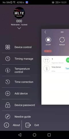WLTE control для Android — скриншот 1