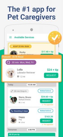 Wag! Pet Caregiver для Android — скриншот 1