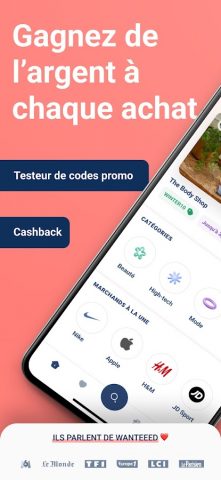 Wanteeed Code Promo & Cashback для Android — скриншот 1
