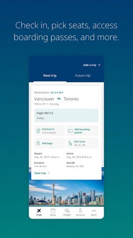 WestJet для Android — скриншот 3