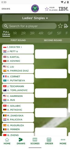 Wimbledon 2025 для Android — скриншот 2
