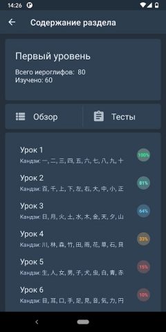 Японские иероглифы для Android — скриншот 3