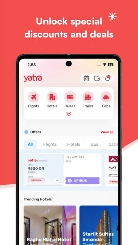 Yatra — Flights, Hotels, Bus для Android — скриншот 2