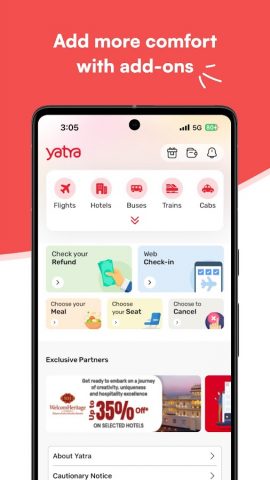 Yatra — Flights, Hotels, Bus для Android — скриншот 3