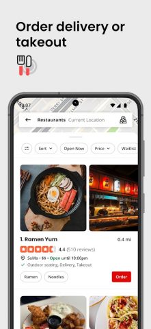 Yelp: Food, Delivery & Reviews для Android — скриншот 3