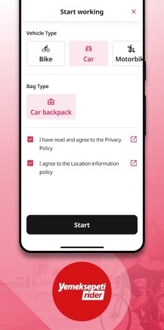 Yemeksepeti Express Kurye App для Android — скриншот 3