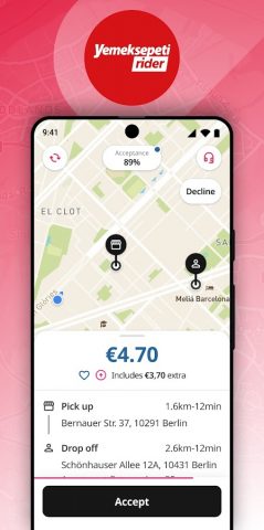 Yemeksepeti Express Kurye App для Android — скриншот 4