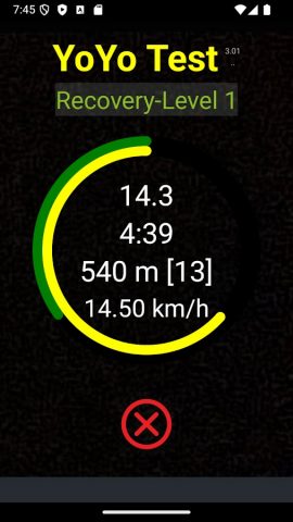 Yo-Yo Intermittent Test для Android — скриншот 2