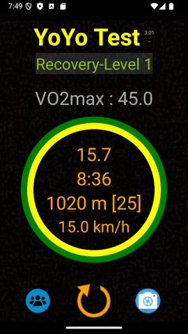 Yo-Yo Intermittent Test для Android — скриншот 3