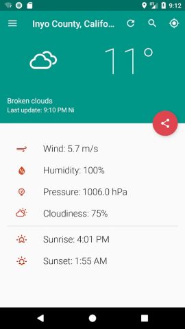 Местная погода для Android — скриншот 2