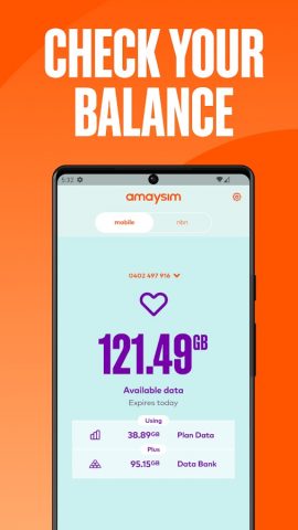 amaysim для Android — скриншот 1