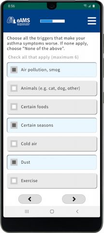 eAMS: Asthma Management System для Android — скриншот 3
