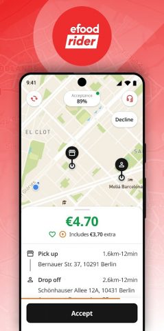 efood rider app для Android — скриншот 4