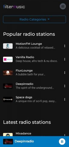 filtermusic.net radio для Android — скриншот 1