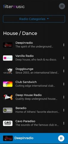 filtermusic.net radio для Android — скриншот 3