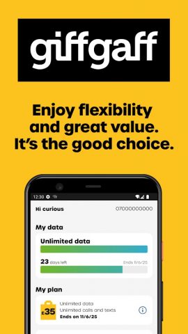 giffgaff для Android — скриншот 1