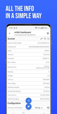 m365 Dashboard 1S/Pro-1/2/3 для Android — скриншот 2