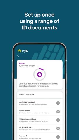 myID — Australian Government для Android — скриншот 4