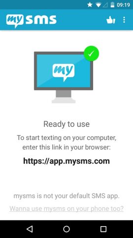 mysms — Remote Text Messages для Android — скриншот 1