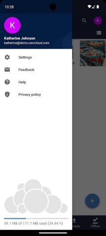 ownCloud для Android — скриншот 4