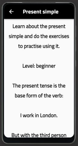 present simple для Android — скриншот 2
