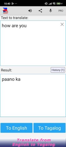 тагальский переводчик для Android — скриншот 2