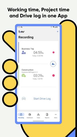 timr – time tracking with GPS для Android — скриншот 2