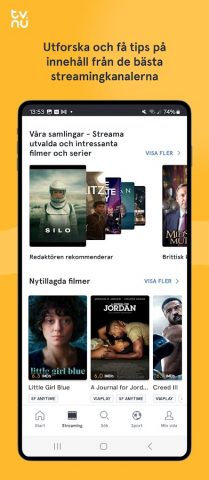 tv.nu — streaming & TV для Android — скриншот 5