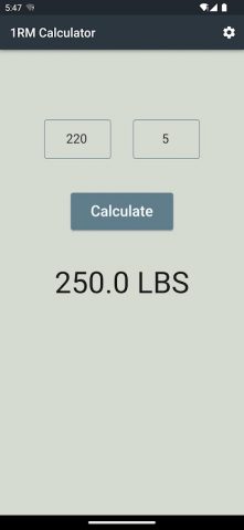 1 Rep Max Calculator для Android — скриншот 2