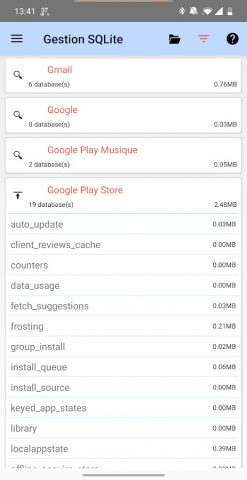 3C SQLite Manager (root) для Android — скриншот 3