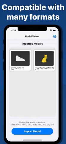 3D Model Viewer — AR & Print для iOS — скриншот 3
