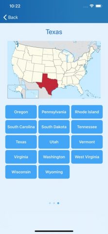 50 US states — Quiz для iOS — скриншот 4