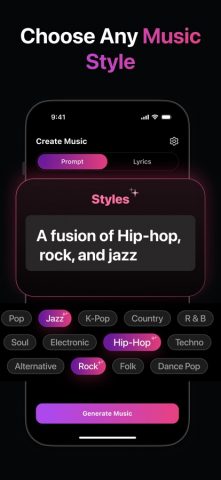 создавать музыку с AI для iOS — скриншот 3