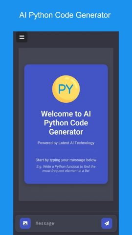 AI Python Code Generator для Android — скриншот 1
