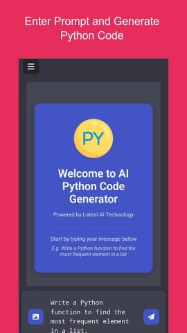 AI Python Code Generator для Android — скриншот 2