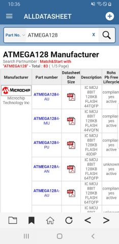 ALLDATASHEET — датащиты PDF для Android — скриншот 3