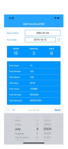 Age Calculator App для iOS — скриншот 1