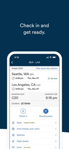 Alaska Airlines для iOS — скриншот 5