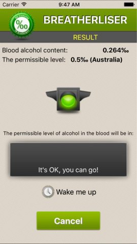 Алкотестер для iOS — скриншот 5