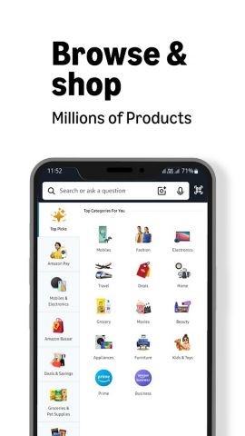 Amazon India Shop, Pay, miniTV для Android — скриншот 1