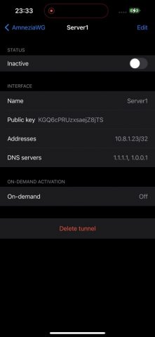 AmneziaWG для iOS — скриншот 3