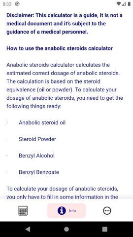 Anabolic Steroid Calculator для Android — скриншот 3