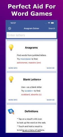 Anagram Solver — Crosswords для iOS — скриншот 1